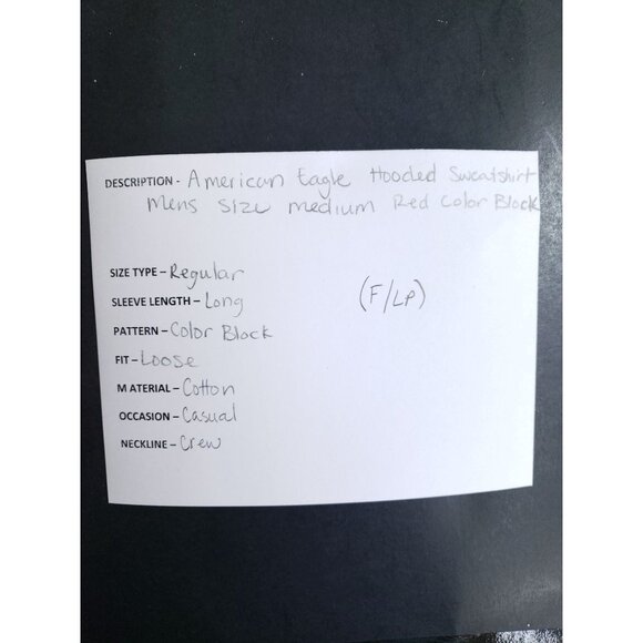 American Eagle Hooded Sweatshirt Men's Size Medium Red Color Block - Picture 7 of 8